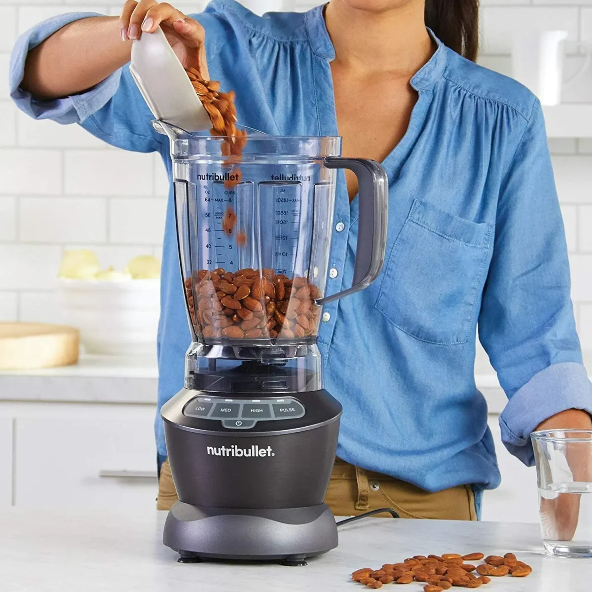 Nutribullet Full Size Blender + Combo , 7 Piece Set - Dark Grey, 1000 Watts, Nbc-0910B