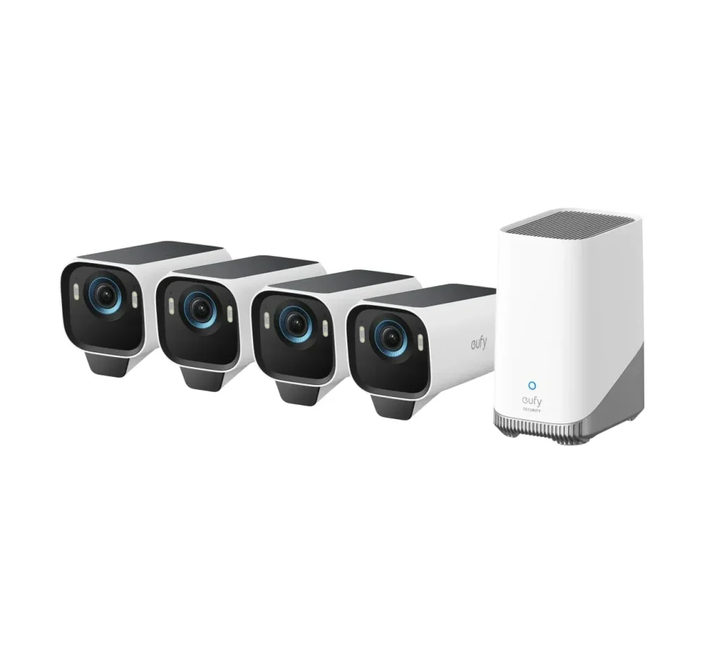 eufy Security eufyCam S3 Pro 4-Cam Kit Solar Security Camera Outdoor Wireless with Solar Panel