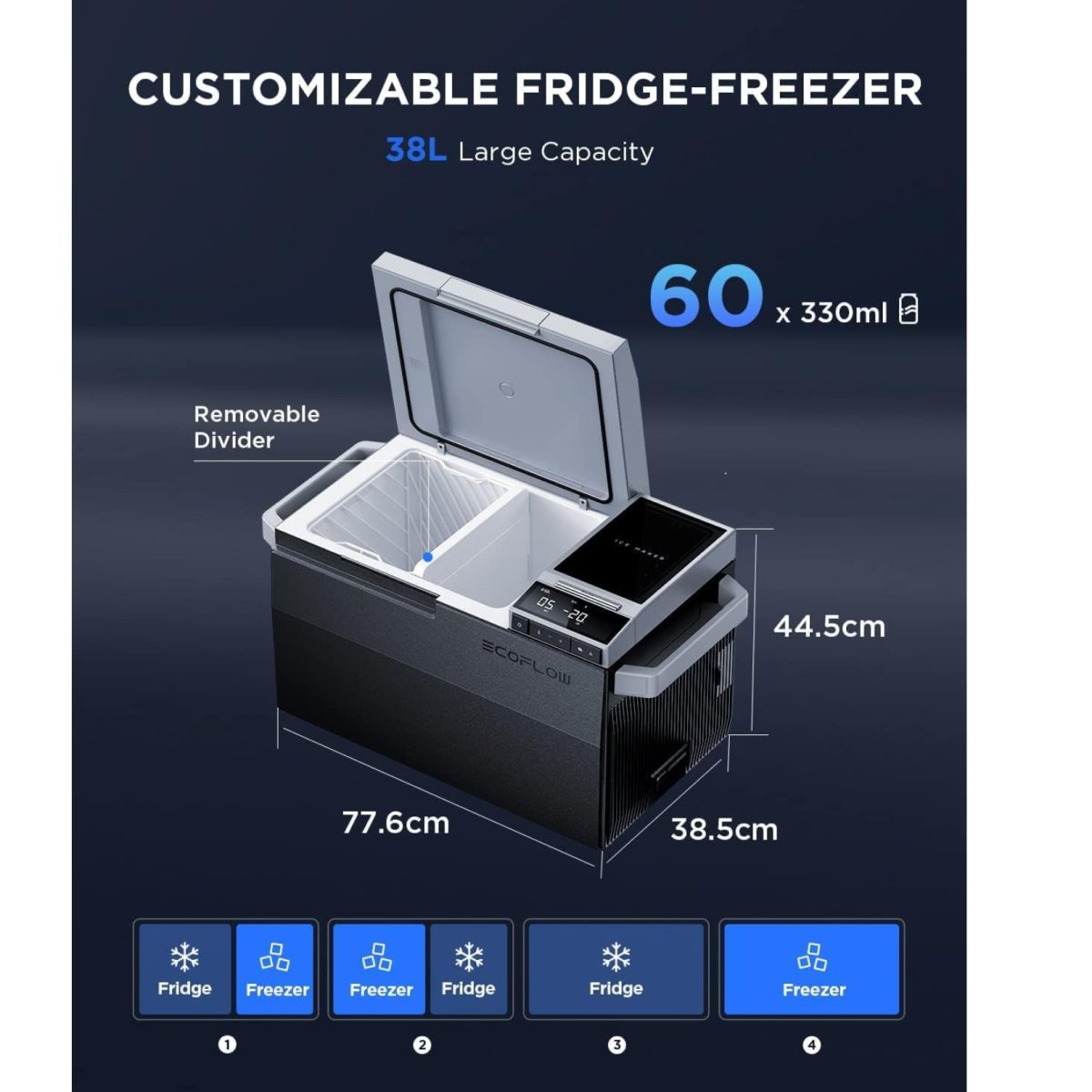 Ecoflow Glacier Portable Refrigerator - 120W + Extra Battery Bundle