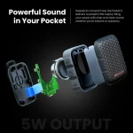 HiFuture Pocket S Portable & Wearable Speaker (5W Output & 8Hr Playtime) - Black