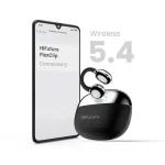 HiFuture FlexClip Open Ear Wireless Earbuds, 30 Hrs Playtime, AI ENC Noise Cancellation – Black