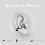 HiFuture FlexClip Open Ear Wireless Earbuds, 30 Hrs Playtime, AI ENC Noise Cancellation – Black