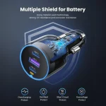 UGREEN 75W 3-Ports PD3.0 Fast Car Charger - UG.EC703 Gray