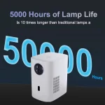 Porodo Mini Projector Wireless Mirroring Patented Dust-Proof Structure - White