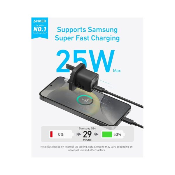 Anker Charger 25W, Compact with USB-C Cable - B2656K11