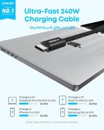 Anker Zolo USB C to USB C Cable Braided 240W - 3ft Black