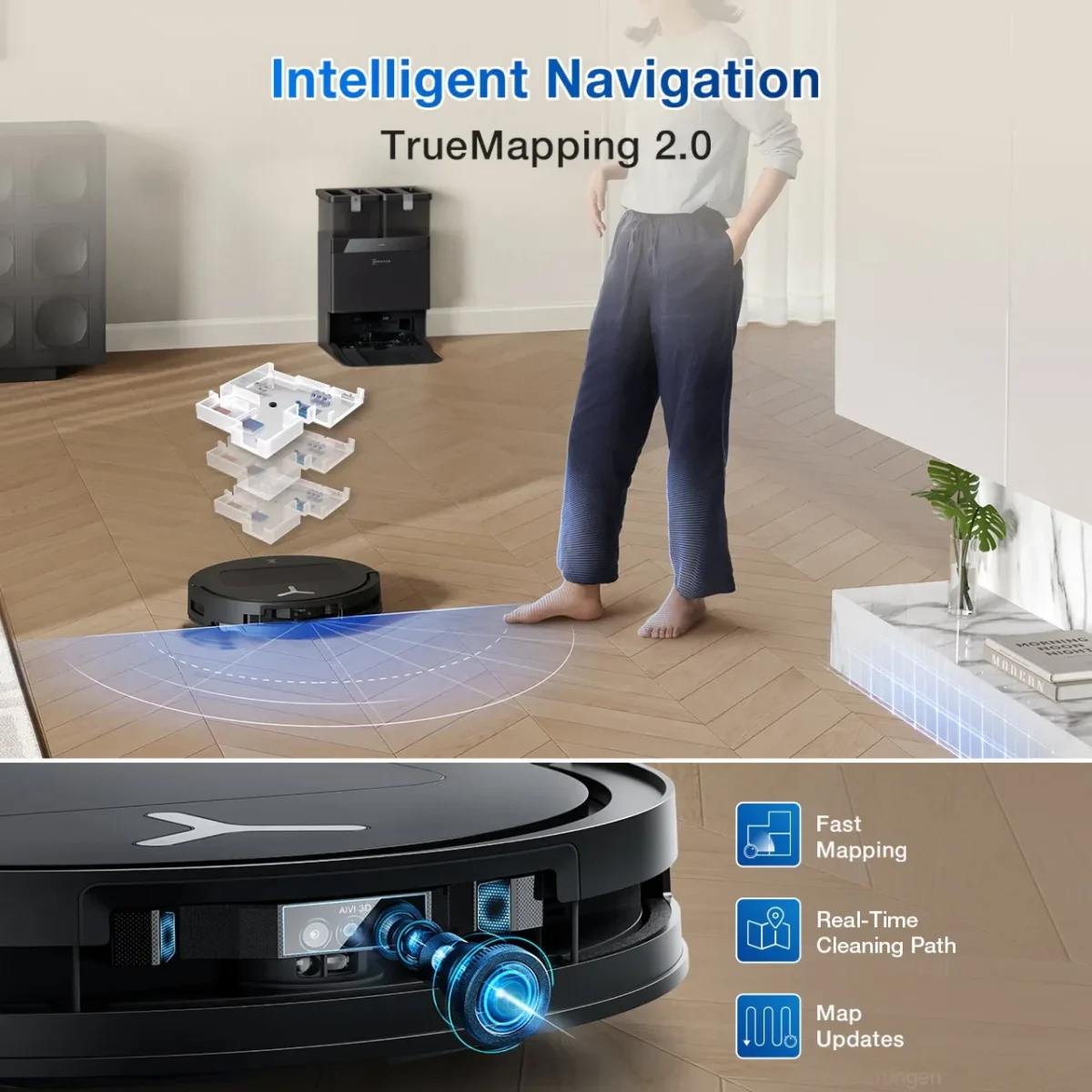 Ecovacs Deebot T50 Pro Omni Robot Vacuum And Mop Cleaner
