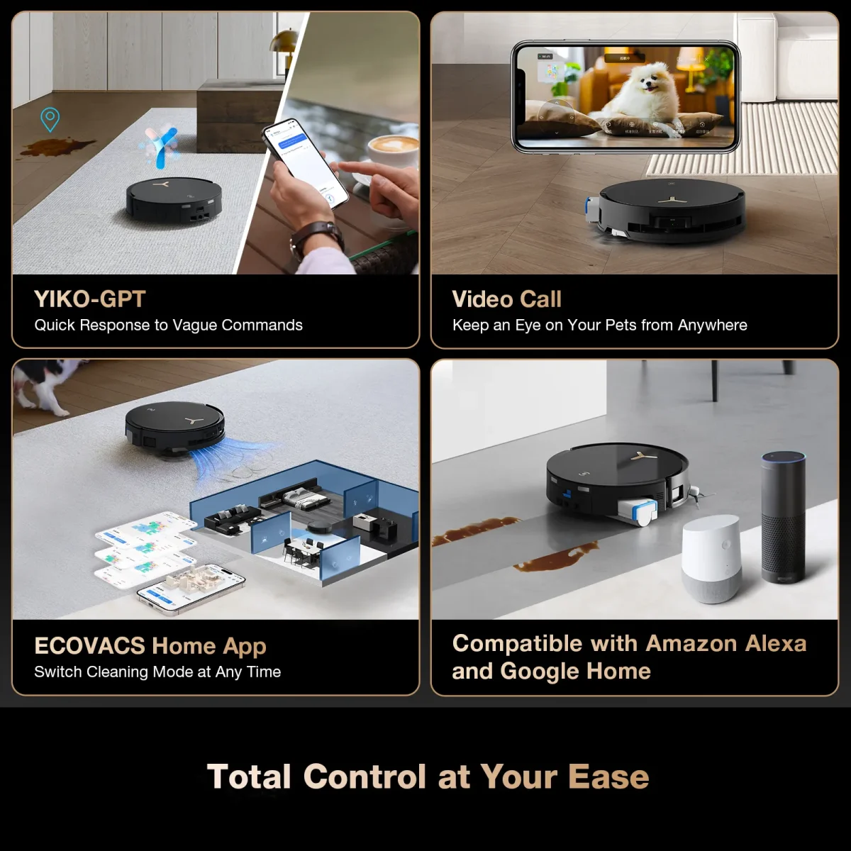 Ecovacs Deebot T50 Pro Omni Robot Vacuum And Mop Cleaner Black