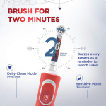 Oral-B Kids Electric Toothbrush, Spider-Man Characters Kids Electric Rechargeable Toothbrush – Red