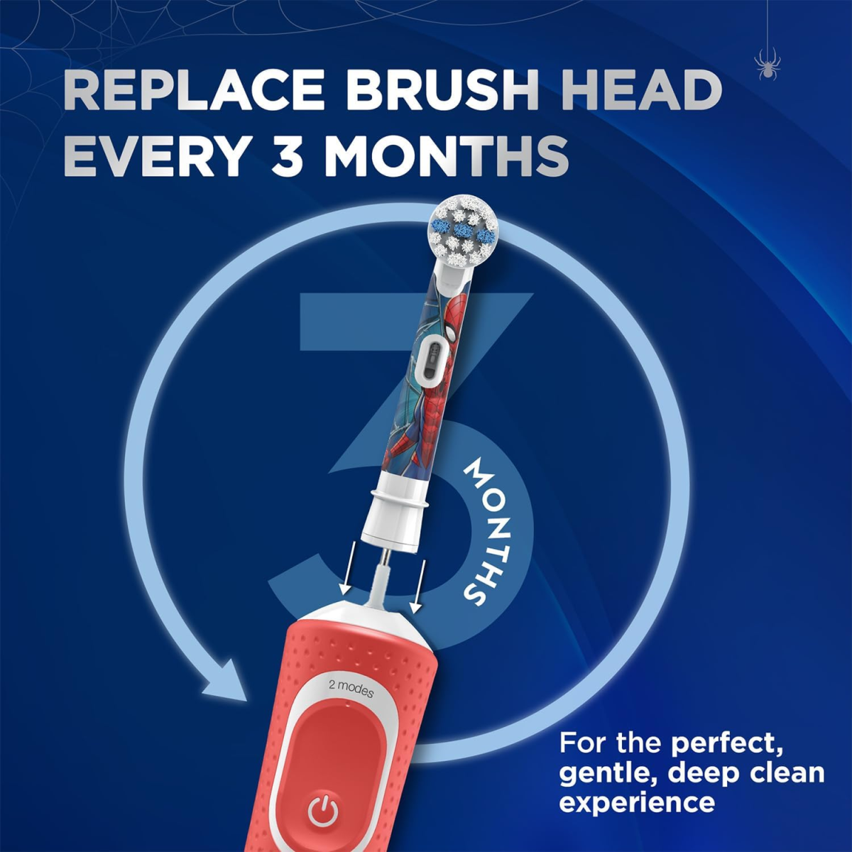 Oral-B Kids Electric Toothbrush, Spider-Man Characters Kids Electric Rechargeable Toothbrush – Red (1)