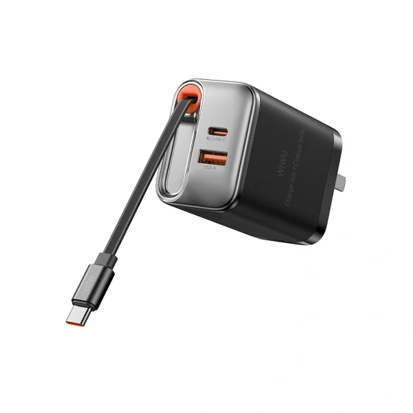 WiWU WI-G020 Helix 67W GaN Fast Charger - Black