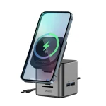 WiWU Wi-W025 Cube Hub 9 في 1 محطة إرساء متعددة المنافذ مع شاحن لاسلكي