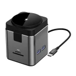 WiWU Wi-W025 Cube Hub 9 في 1 محطة إرساء متعددة المنافذ مع شاحن لاسلكي
