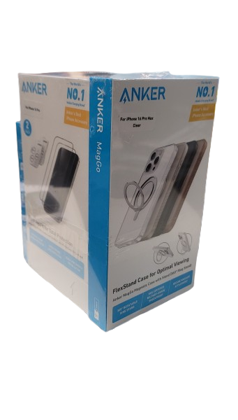 تتضمن حزمة Anker Combo لسلسلة iPhone 16 واقي شاشة 4 عبوات ل 16 pro max و 16 pro + Flex حامل ل 16 pro max + 2 عبوة Sheild Glass لعدسة الكاميرا ل 16 pro و 16 pro max + جراب شفاف ل 16 pro