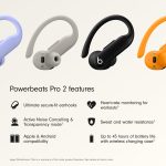 سماعات Beats Powerbeats Pro 2 اللاسلكية البلوتوث لعزل الضوضاء، ومراقبة معدل ضربات القلب