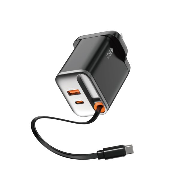 WiWU WI-G021 Helix 45W GaN Fast Charger - Black