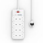 WiWU Wi-S009 20W GaN 12 in 1 Power Strip with USB C and AC Outlets - White
