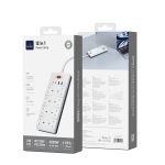 WiWU Wi-S009 20W GaN 12 in 1 Power Strip with USB C and AC Outlets - White
