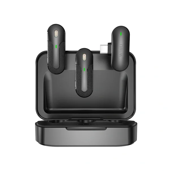 ميكروفون لاسلكي صغير WiWU Wi-WM002 Lightning Duo - أسود