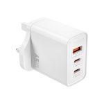 WiWU WI-G005 Essential Pro 65W شاحن GaN ومنافذ USB وType-C - أبيض