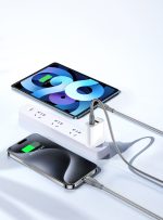 WiWU Wi-C029 Concise 2 in 1 من نوع C إلى كابل شحن من Type C إلى Lightning - رمادي