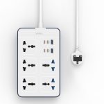 WiWU Wi-S006 11 في 1 شريط طاقة (4) مقبس + 2 أمبير + 4C مع 1.25 مم2 - أبيض
