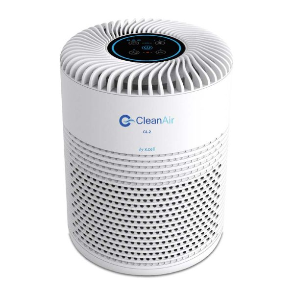جهاز تنقية الهواء X.CELL Clean Air CL2، مع فلتر مسبق، فلتر HEPA، فلتر الكربون المنشط - أبيض