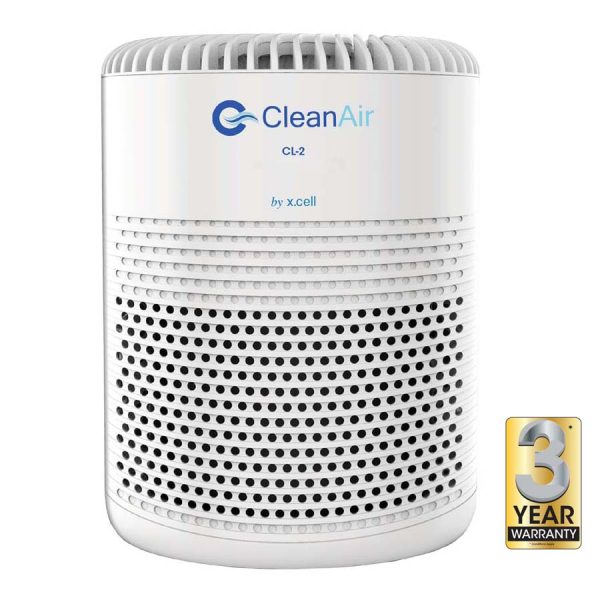 جهاز تنقية الهواء X.CELL Clean Air CL2، مع فلتر مسبق، فلتر HEPA، فلتر الكربون المنشط - أبيض