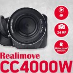 AgfaPhoto Realimov CC4000W كاميرا 4K مقاومة للماء - أسود