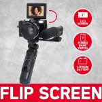 مجموعة كاميرا تدوين فيديو Agfaphoto Realishot VLG4KDIG 24 ميجابكسل 4K بزاوية 16X Digital Zoom - أسود