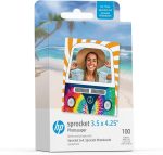 ورق صور لزج من HP Sprocket 3.5 × 4.25 Zink (علبة 100)