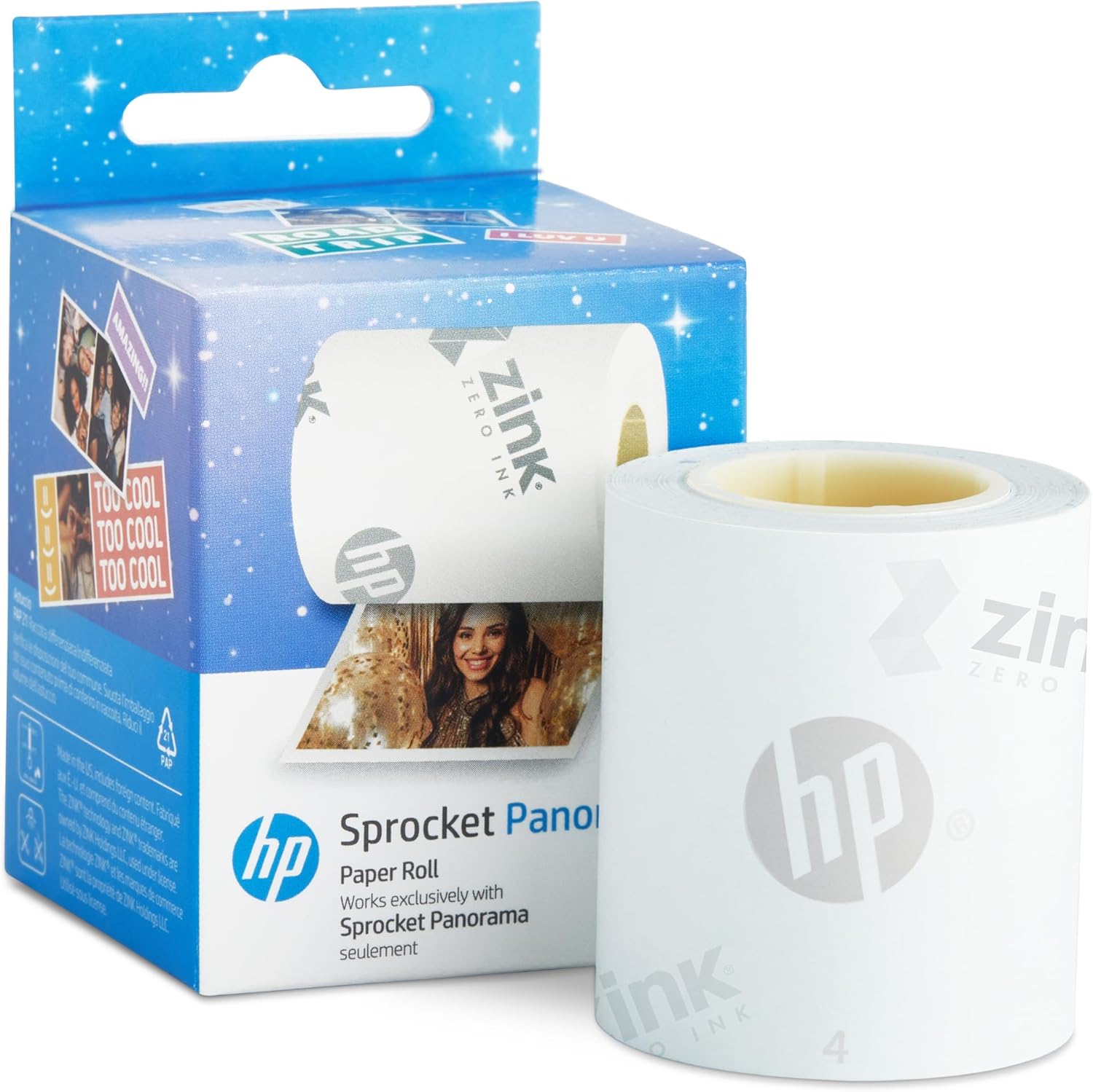 بانوراما Hp Sprocket لفة ورق زنك من Hp Sprocket Panorama بطول 16.4' (5 أمتار)