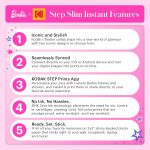 طابعة صور محمولة فورية من KODAK Barbie x Step Slim Wireless - بلون داكن برينك