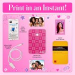 طابعة صور محمولة فورية من KODAK Barbie x Step Slim Wireless - بلون داكن برينك