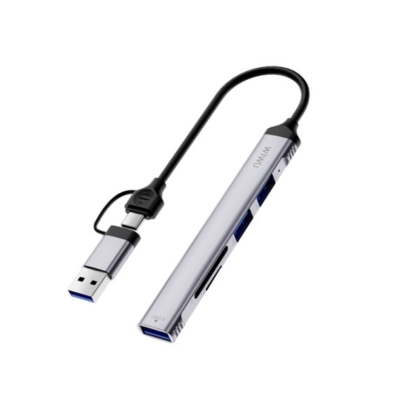 WiWU Wi-HB003 ZOLO 5 في 1 USB-CUSB-A HUB - رمادي