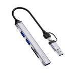 WiWU Wi-HB003 ZOLO 5 in 1 USB-CUSB-A Hub - Gray
