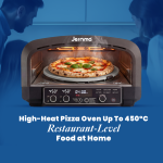Jeroma Rotaro Electric Rotating Pizza Oven with 450°C Heat, Rotating Stone, Stainless Steel Countertop