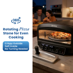 Jeroma Rotaro Electric Rotating Pizza Oven with 450°C Heat, Rotating Stone, Stainless Steel Countertop