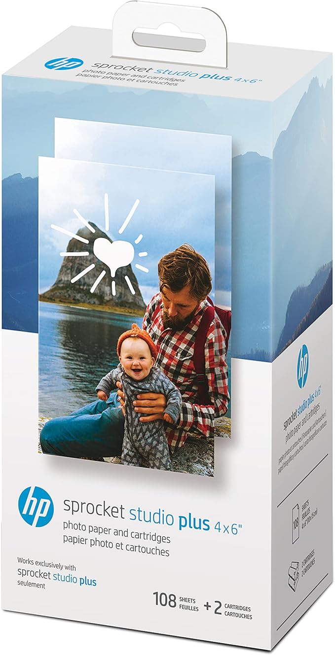 خرطوشة Hp مقاس 4×6 108 صورة -1 حزمة Hp Sprocket Studio Plus 108 صورة