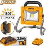مصباح عمل LED من INGCO بجهد 20V و1800 لومن