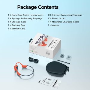 Doogee Bonebeat Swim Open-Ear Bone Conduction Headphones | Ip68 Waterproof | Bluetooth 5.4 | 32Gb Mp3 Player | Ai Noise Cancellation | Red 4 Doogee ≪Strong≫Dgej-Cp004-02≪/Strong≫ Enjoy Music Without Blocking Your Ears With The ≪Strong≫Doogee Bonebeat Swim≪/Strong≫. Featuring An Open-Ear Bone Conduction Design, ≪Strong≫Ip68 Waterproof≪/Strong≫ Protection, ≪Strong≫Bluetooth 5.4, 32Gb Built-In≪/Strong≫ ≪Strong≫Mp3 Storage≪/Strong≫, Ai-Powered Call Noise Reduction, And Up To ≪Strong≫8 Hours Of Battery Life,≪/Strong≫ These Headphones Are Perfect For Swimming, Running, Cycling, And Outdoor Adventures. Bonebeat Swim Bone Conduction Headphones Ip68 Red