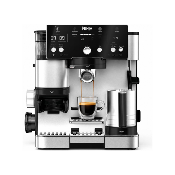 Ninja Luxe Essential 2-in-1 Coffee Machine with Built-in Grinder and Milk Frother ES501EU