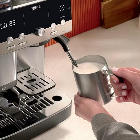 Ninja Luxe Essential 2-in-1 Coffee Machine with Built-in Grinder and Milk Frother ES501EU