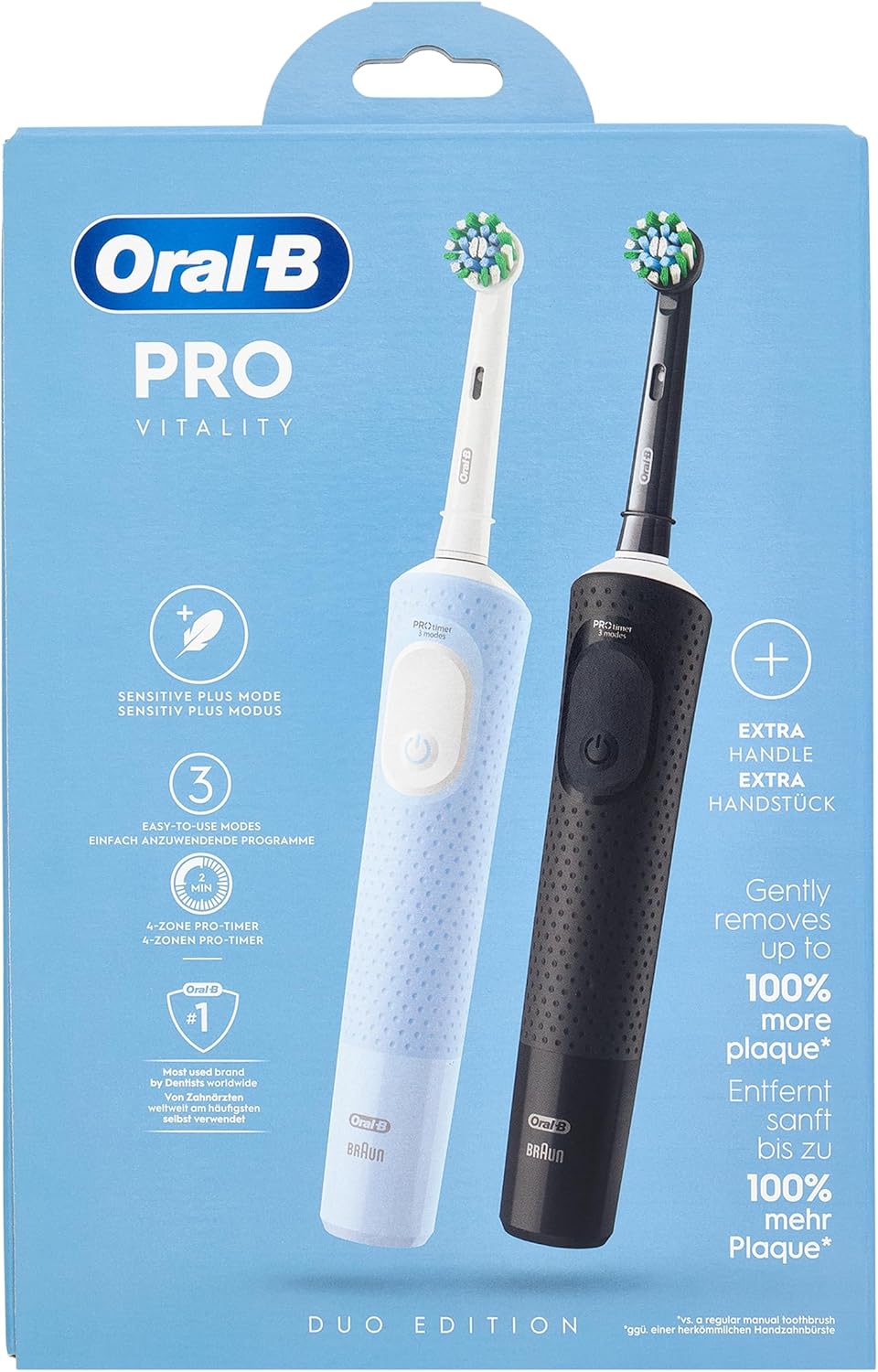 Oral_B_Vitality_Pro_Electric_Toothbrush_Electric_Toothbrush_Double_Pack_3_Cleaning_Modes_For_Dental_Care_Designed_By_Brown_Blue_Black_0 Oral-B Vitality Pro D103 Duo Rechargeable Electric Toothbrush Twin Pack Black And Blue