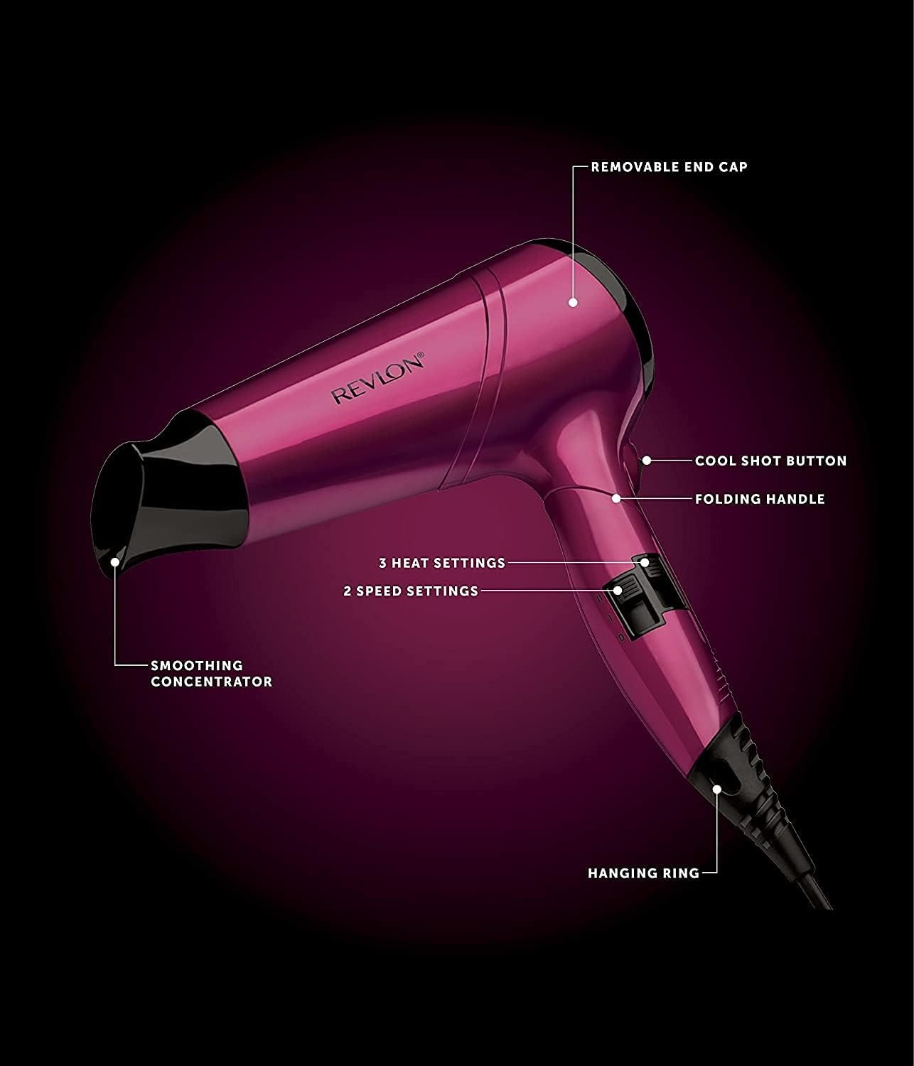 Revlon Frizz Fighter Hair Dryer Rvdr5229E 2200W With Folding Handle Buttons