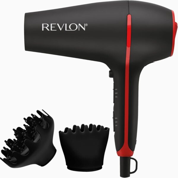 REVLON SmoothStay Coconut Oil Infused Hair Dryer with Diffuser & Concentrator – RVDR5317