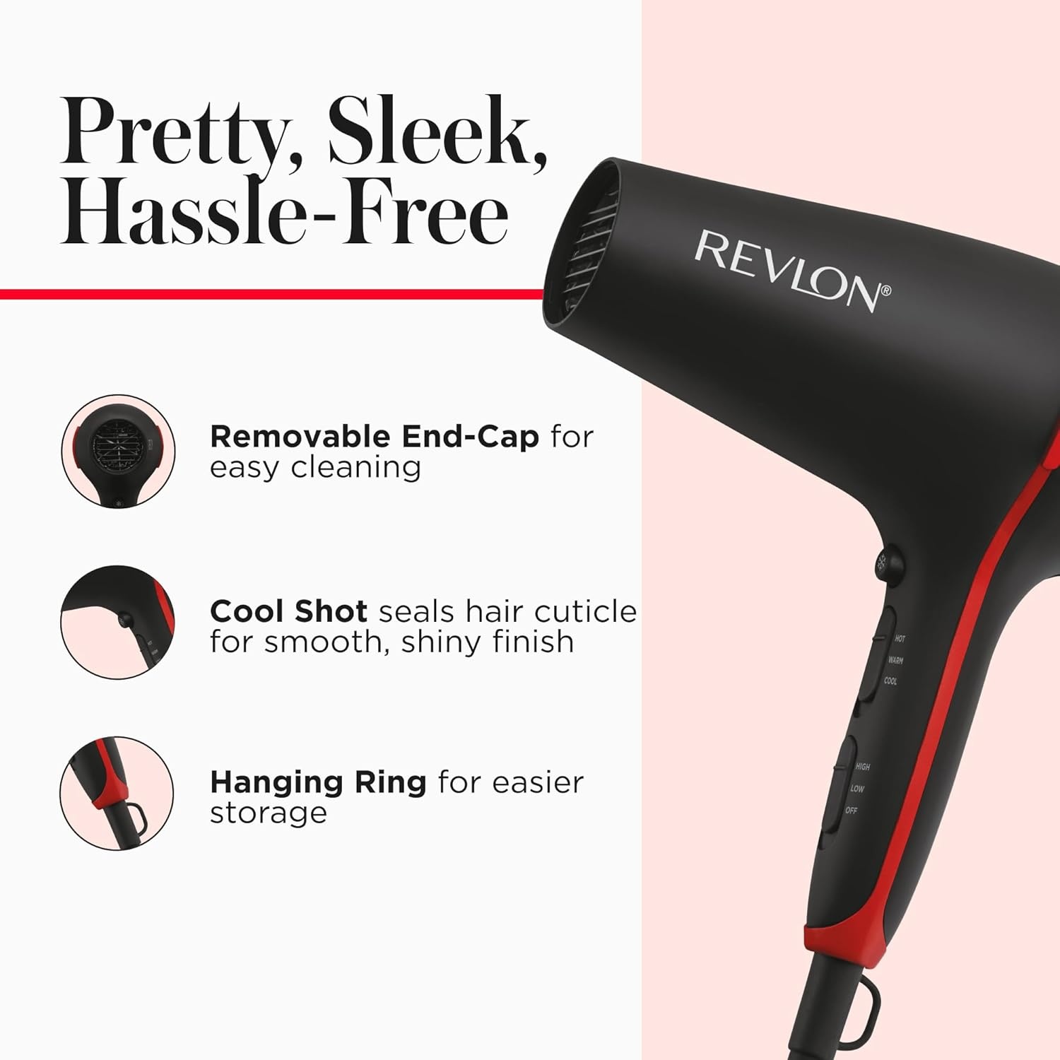 Revlon Smoothstay Coconut Oil Infused Hair Dryer With Diffuser And Concentrator