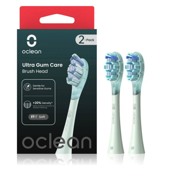 Oclean UG01 Ultra Gum Care Brush Head Green - Pack of 2