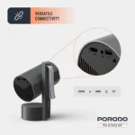 Porodo Full HD Smart Projector 1080p with Android 13, WiFi & Bluetooth – Grey - Image 2