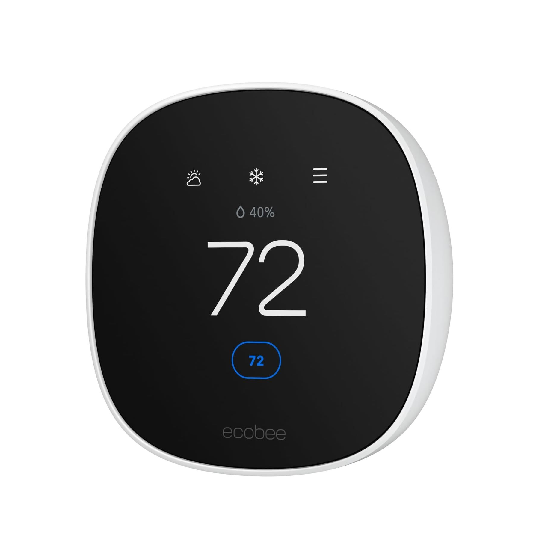 Ecobee Smart Thermostat Essential - Single Fan Speed - White Eb-State7-01 (2) Ecobee Smart Thermostat Essential - Single Fan Speed - White Eb-State7-01
